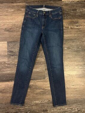 Women's GAP Blue Jeans Denim, Size 27, True Skinny, Button/Zip, Pockets, Ex Con!